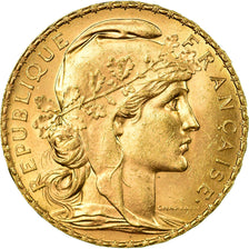 Coin, France, Marianne, 20 Francs, 1908, MS(60-62), Gold, KM:857, Gadoury:1064a