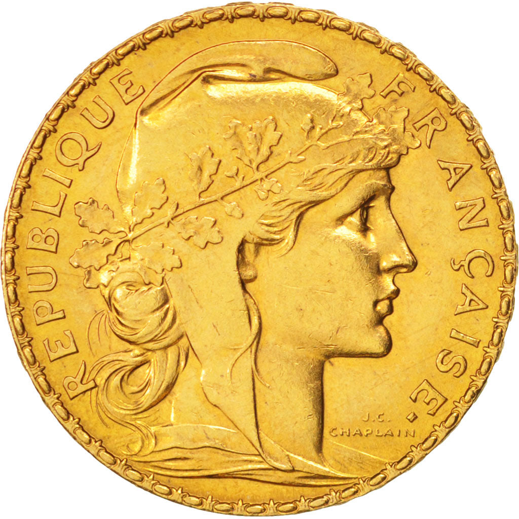 Munten, Frankrijk, Marianne, 20 Francs, 1911, PR+, Goud, KM:857, Gadoury:1064a