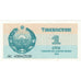 Biljet, Oezbekistan, 1 Sum, 1992-1993, 1992, KM:61a, SUP+