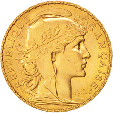 Munten, Frankrijk, Marianne, 20 Francs, 1914, PR+, Goud, KM:857, Gadoury:1064a