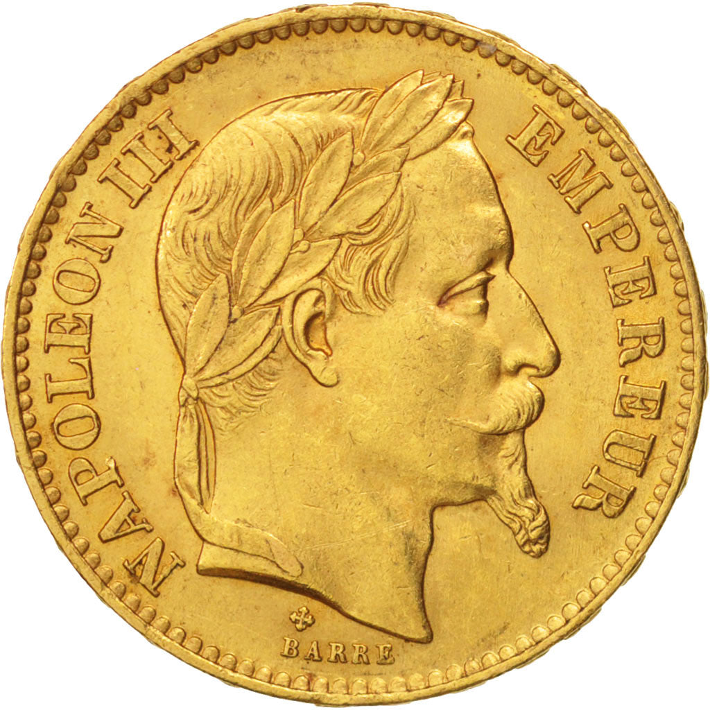 France, 20 Francs, 1868, Strasbourg, AU(55-58), Gold, KM:801.2, Gadoury:1062