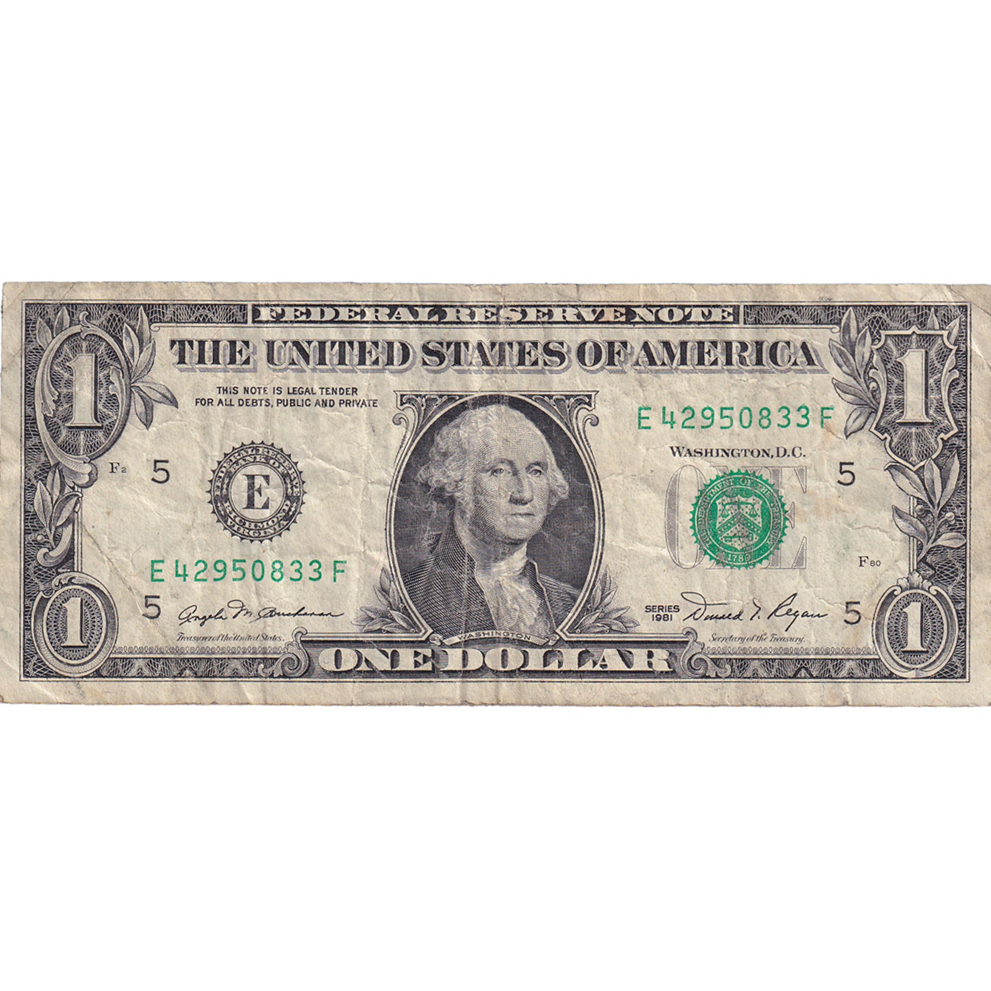 Geldschein, Vereinigte Staaten, 1 Dollar, 1981, S