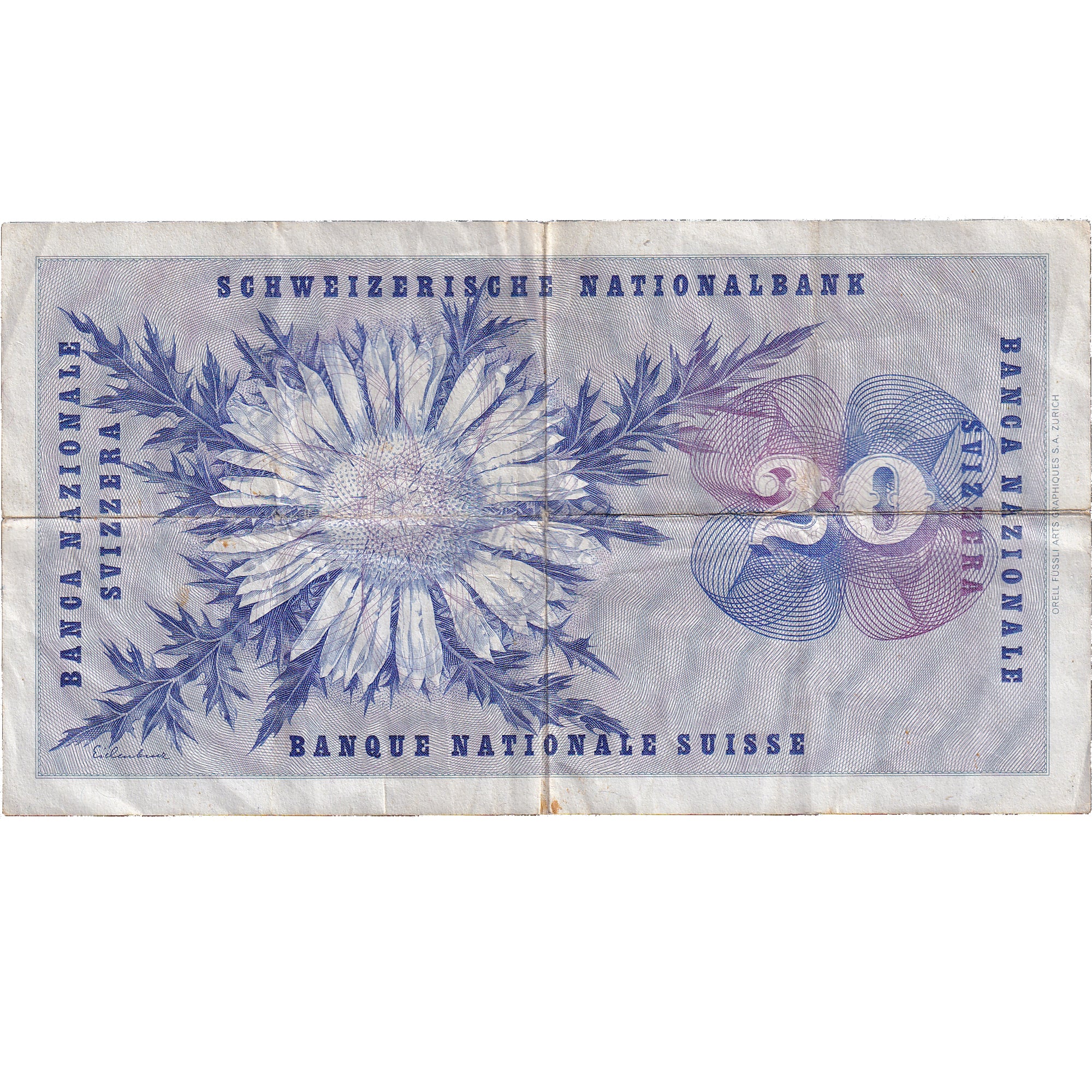 Billet, Suisse, 20 Franken, 1964, 1964-04-02, KM:46k, TB+