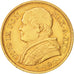 STATI ITALIANI, PAPAL STATES, Pius IX, 20 Lire, 1868, Roma, BB+, Oro, KM:1382.3