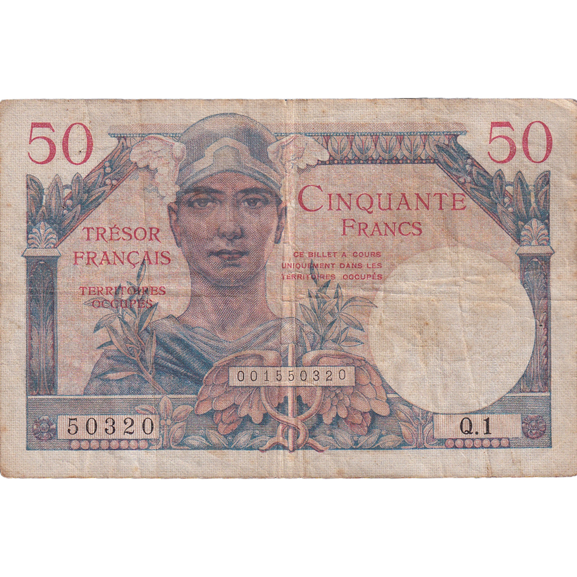 Francia, 50 Francs, 1947, Q.1, MB+, Fayette:VF 31.1, KM:M8