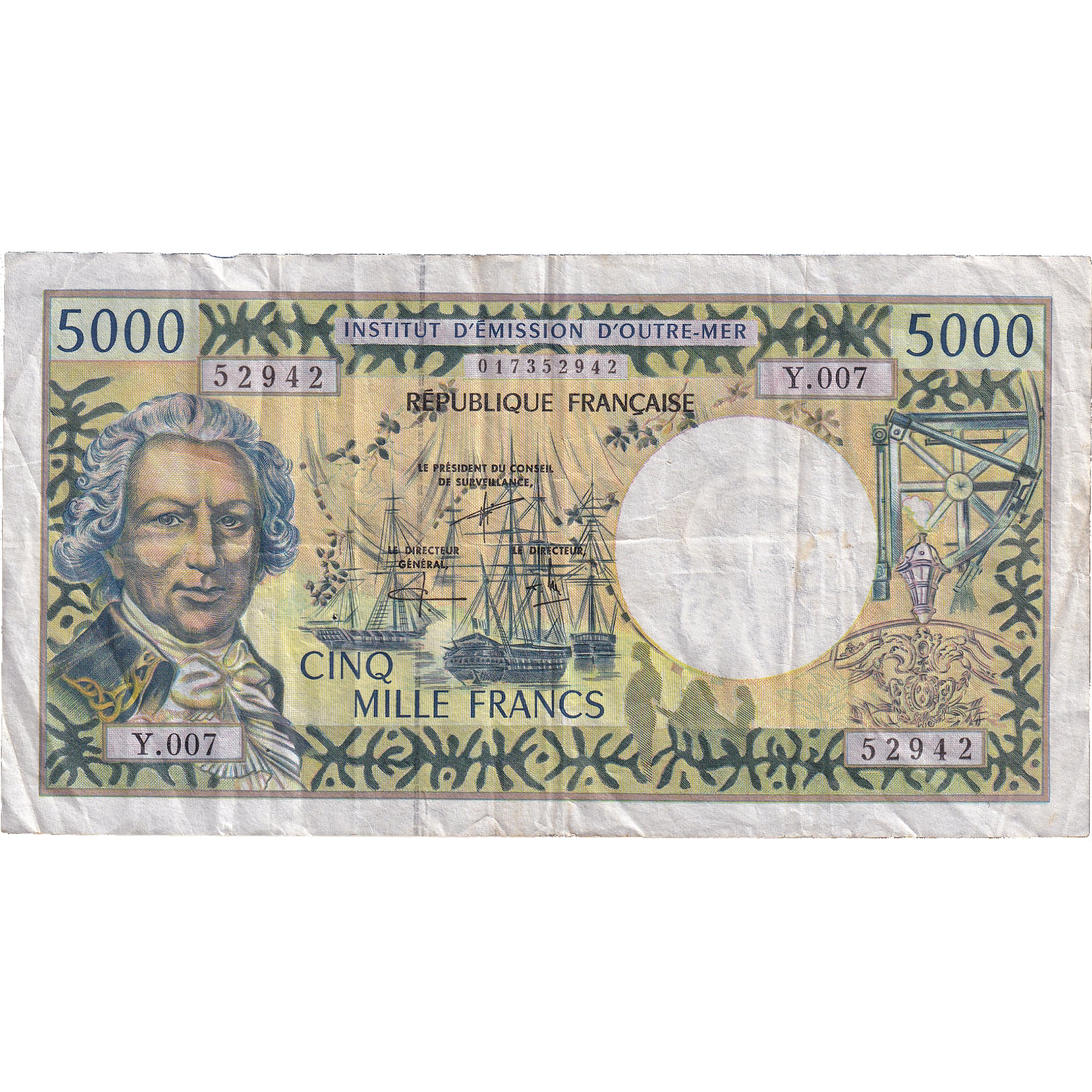 Banknote, French Pacific Territories, 5000 Francs, 1995, KM:3a, VF(30-35)