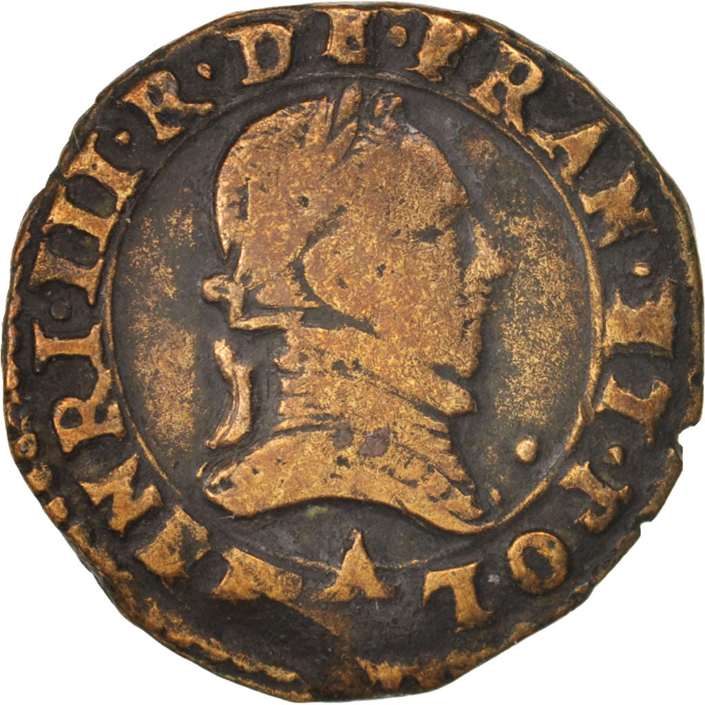 Frankreich, Henri III, Double Tournois, Paris, S+, Copper, CGKL:88