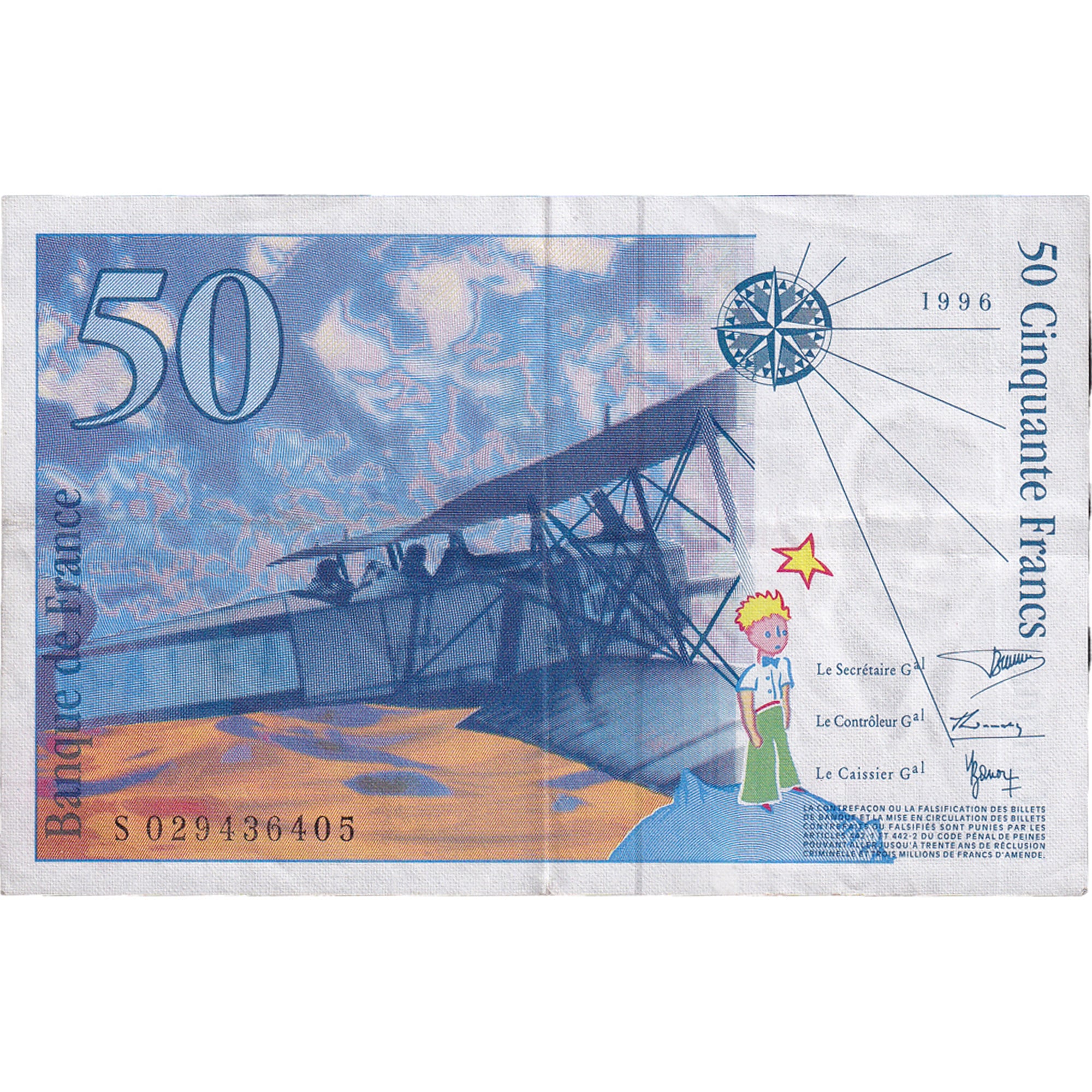 France, 50 Francs, 1996, S029436405, EF(40-45), Fayette:73.2, KM:157Ac