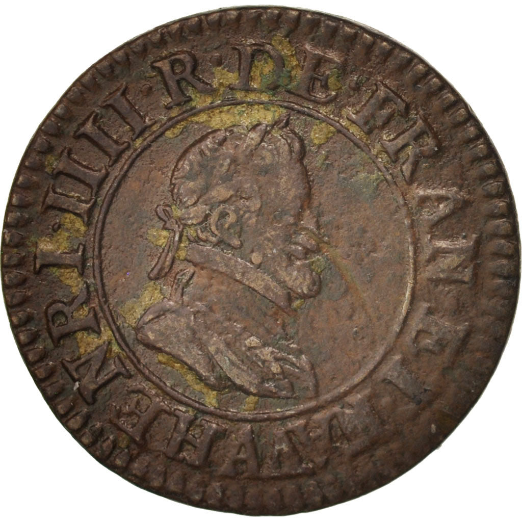 France, Henri IV, Double Tournois, 1599, Paris, TTB, Cuivre, CGKL:222