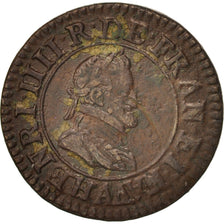 France, Henri IV, Double Tournois, 1599, Paris, TTB, Cuivre, CGKL:222