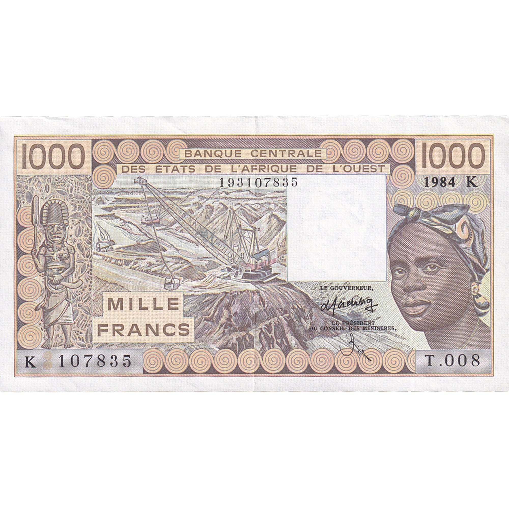 Banknote, West African States, 1000 Francs, 1977-1981, 1984, KM:207Bc