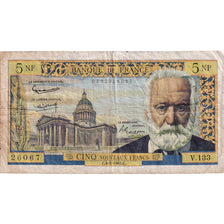 France, 5 Nouveaux Francs, Victor Hugo, 1965, V.133, TB, Fayette:56.17, KM:141a