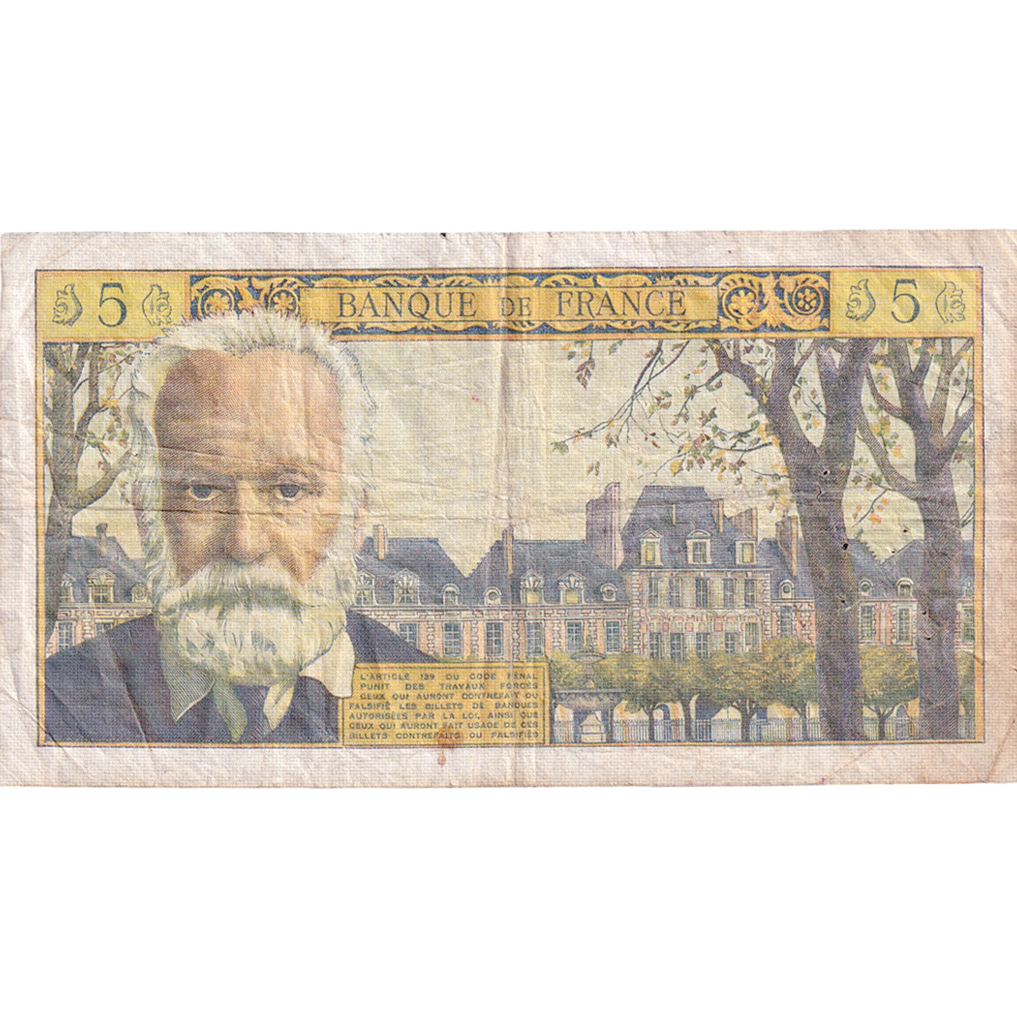 France, 5 Nouveaux Francs, Victor Hugo, 1965, V.133, TB, Fayette:56.17, KM:141a