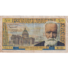 France, 5 Nouveaux Francs, Victor Hugo, M.125, TB, Fayette:56.16, KM:141a