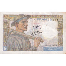 Francia, 10 Francs, Mineur, 1943, O.50, BC+, Fayette:8.8, KM:99e
