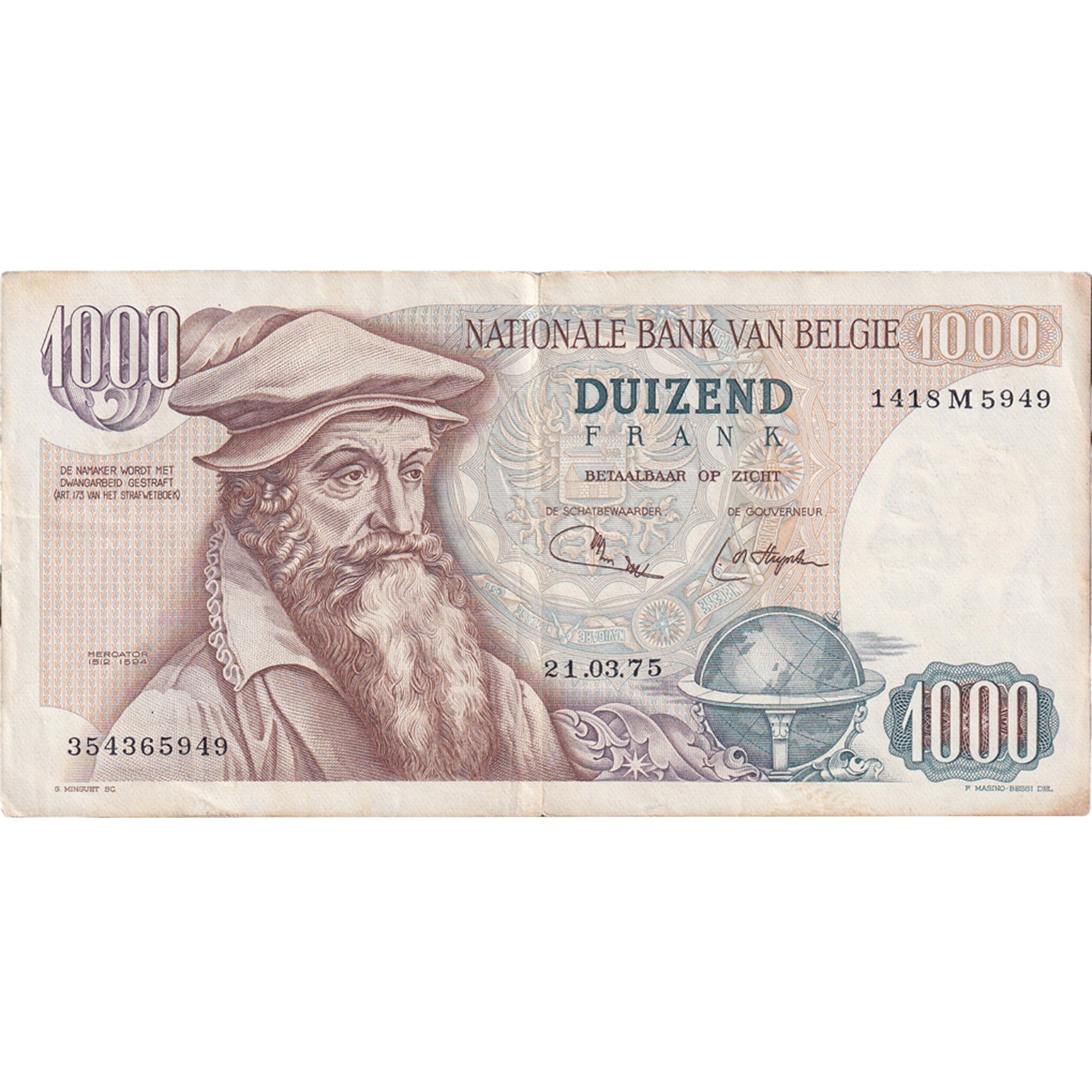 Banknote, Belgium, 1000 Francs, 1975, 1975-03-13, KM:136b, EF(40-45)