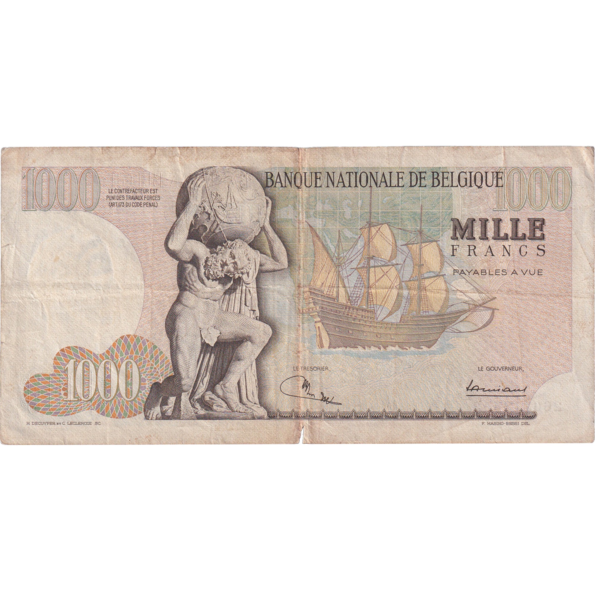 Banknote, Belgium, 1000 Francs, 1970, 1970-07-13, KM:136b, VF(20-25)