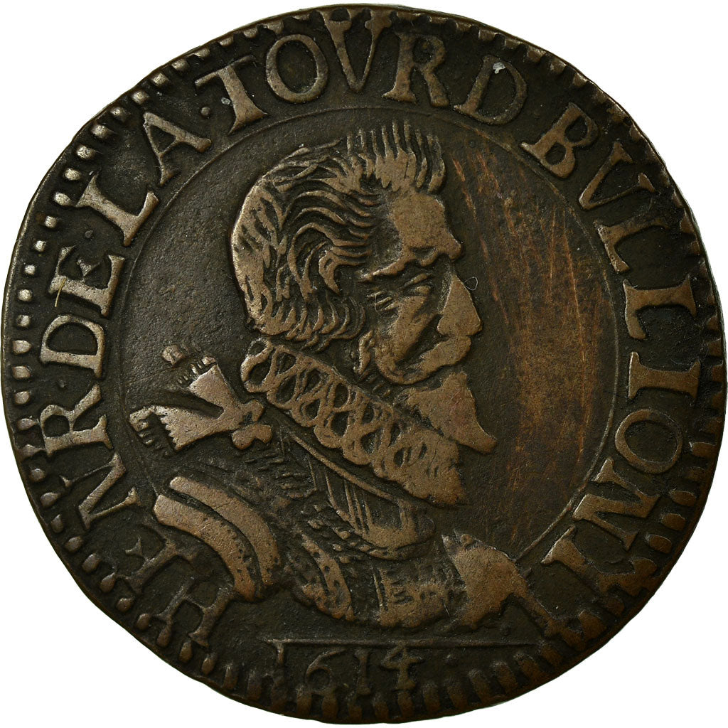 Coin, FRENCH STATES, BOUILLON & SEDAN, Liard, 1614, Raucourt, EF(40-45), Copper