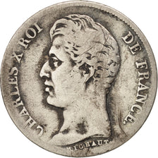 Francia, Charles X, Franc, 1825, Paris, BC, Plata, KM:724.1, Gadoury:450
