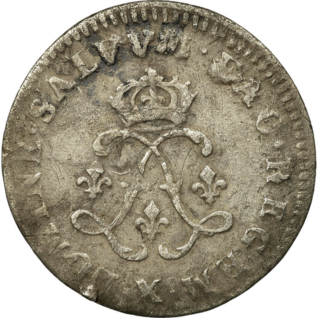 Coin, France, Louis XIV, 4 Sols aux 2 L, 4 Sols, 1692, Amiens, F(12-15), Silver
