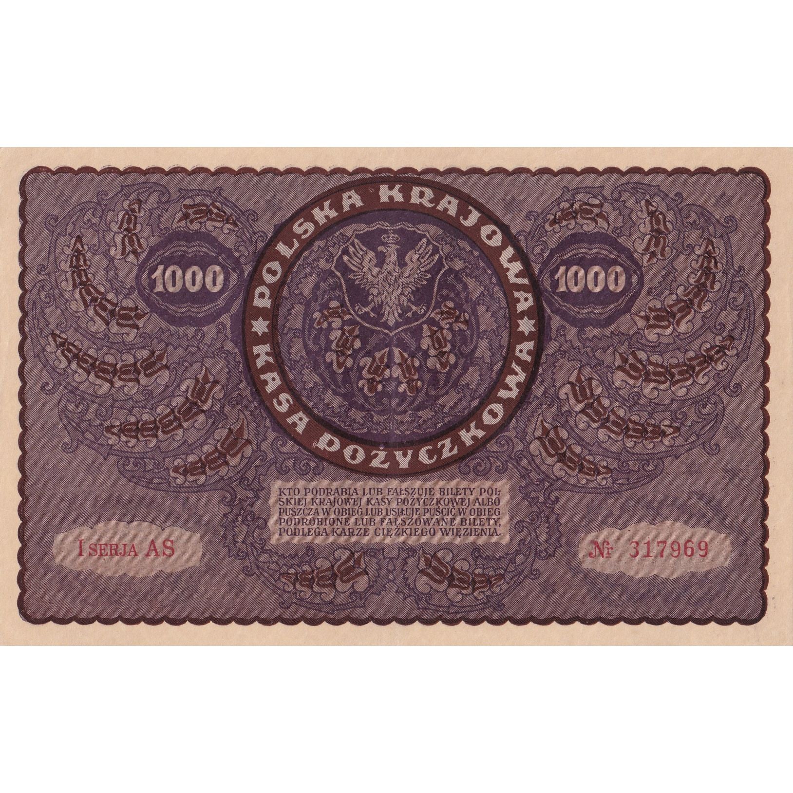 Banknote, Poland, 1000 Marek, 1919, 1919-08-23, KM:29, EF(40-45)