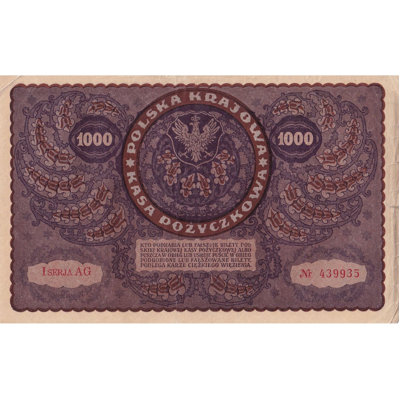Banknote, Poland, 1000 Marek, 1919, 1919-08-23, KM:29, EF(40-45)