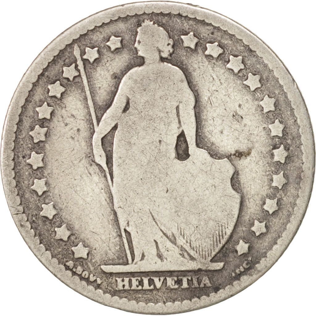 Switzerland, Franc, 1875, Bern, F(12-15), Silver, KM:24