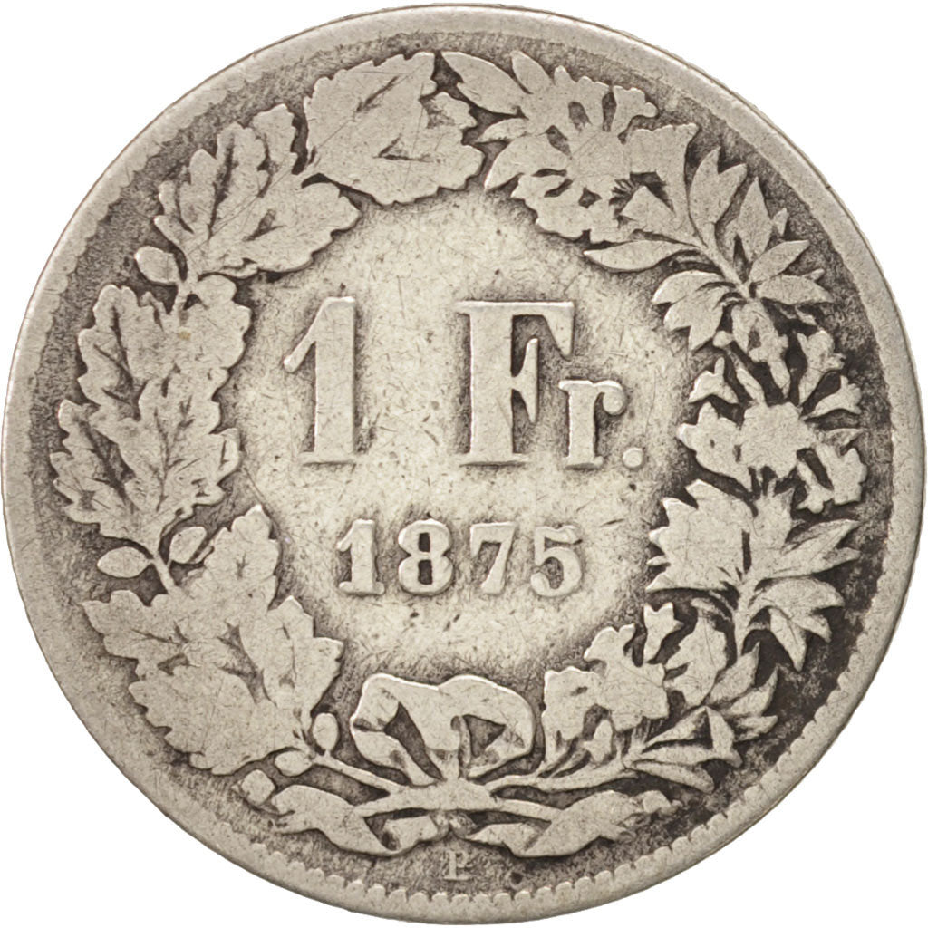Switzerland, Franc, 1875, Bern, F(12-15), Silver, KM:24