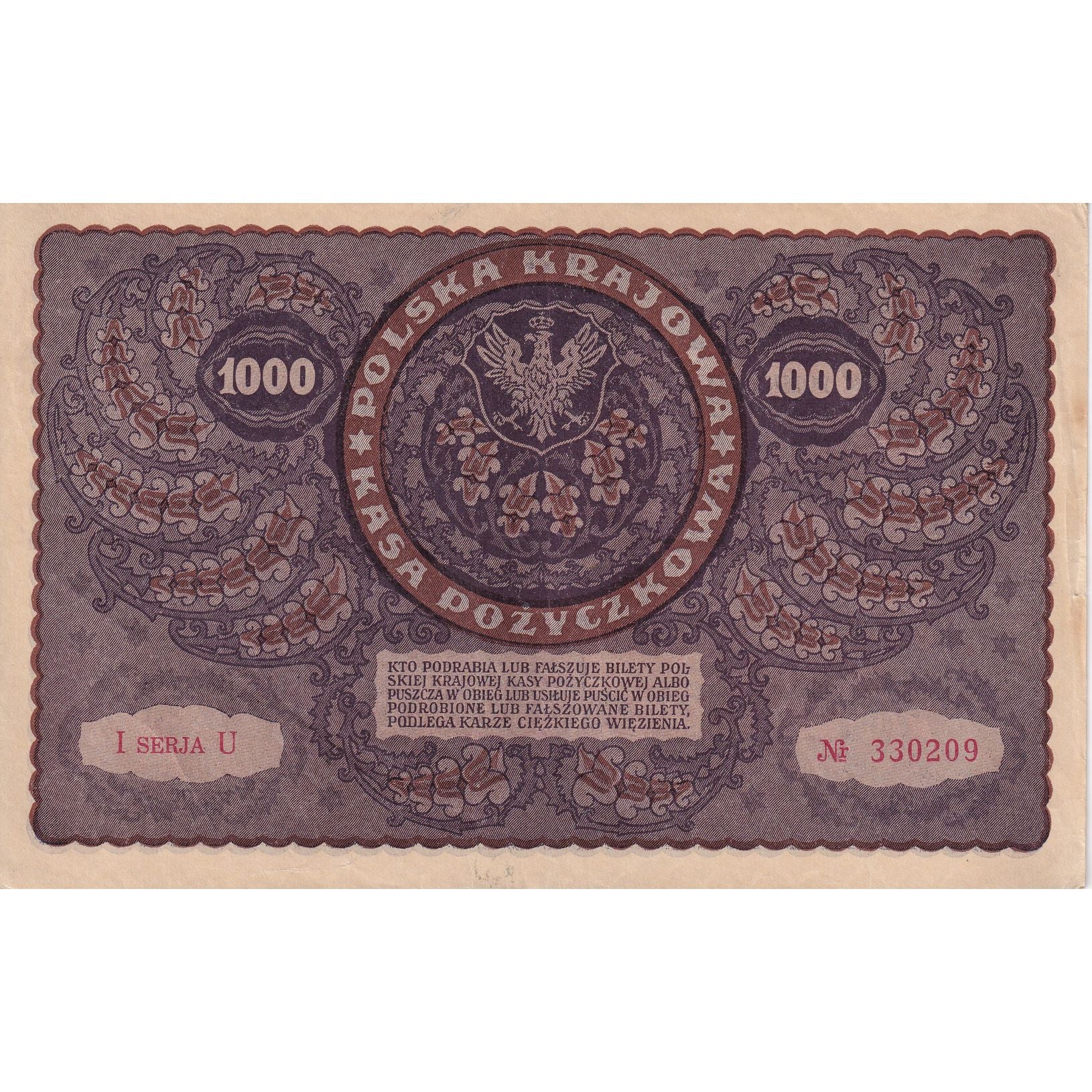 Banknote, Poland, 1000 Marek, 1919, 1919-08-23, KM:29, EF(40-45)