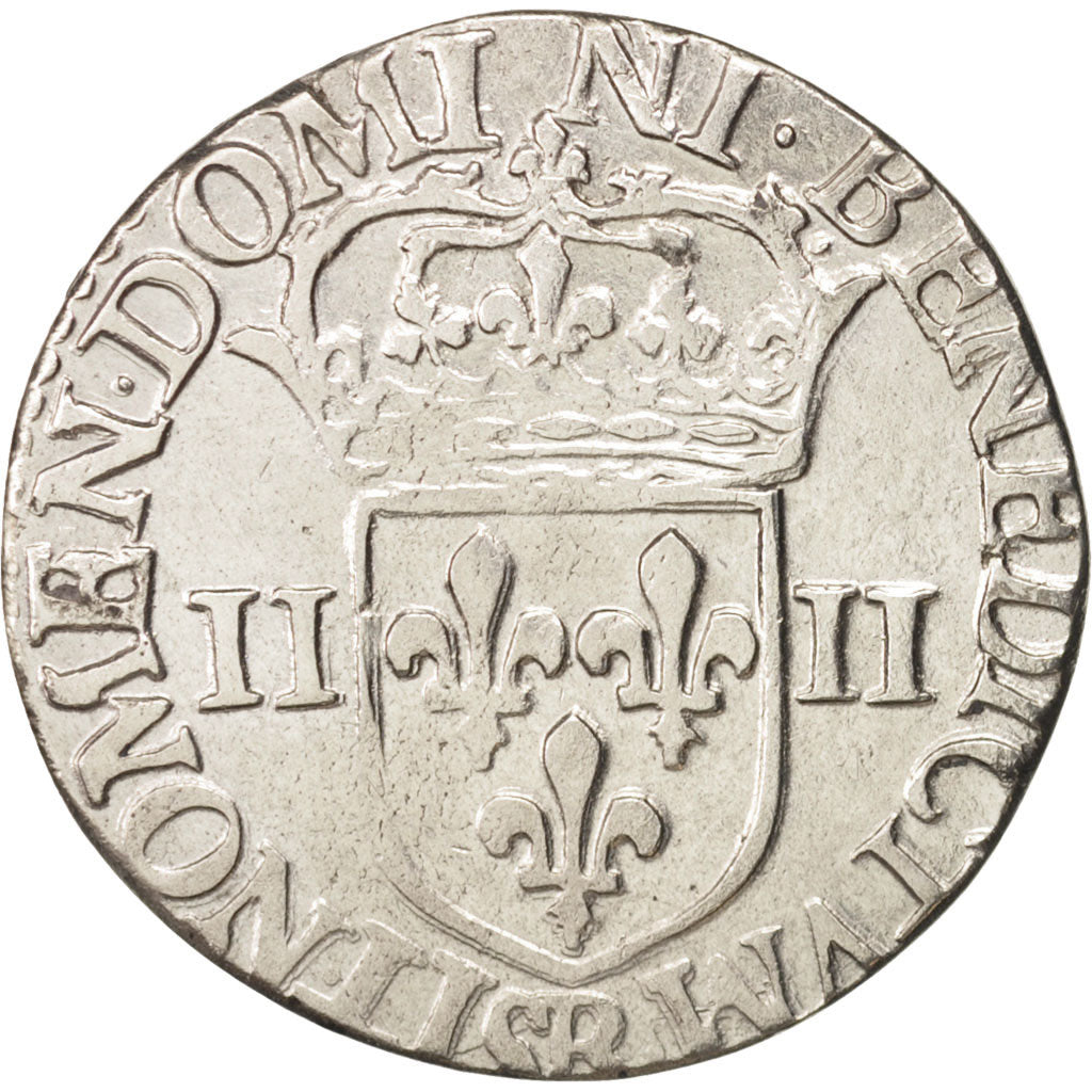 France, Henri III, 1/4 Ecu, 1587, Rouen, EF(40-45), Silver, Sombart:4662