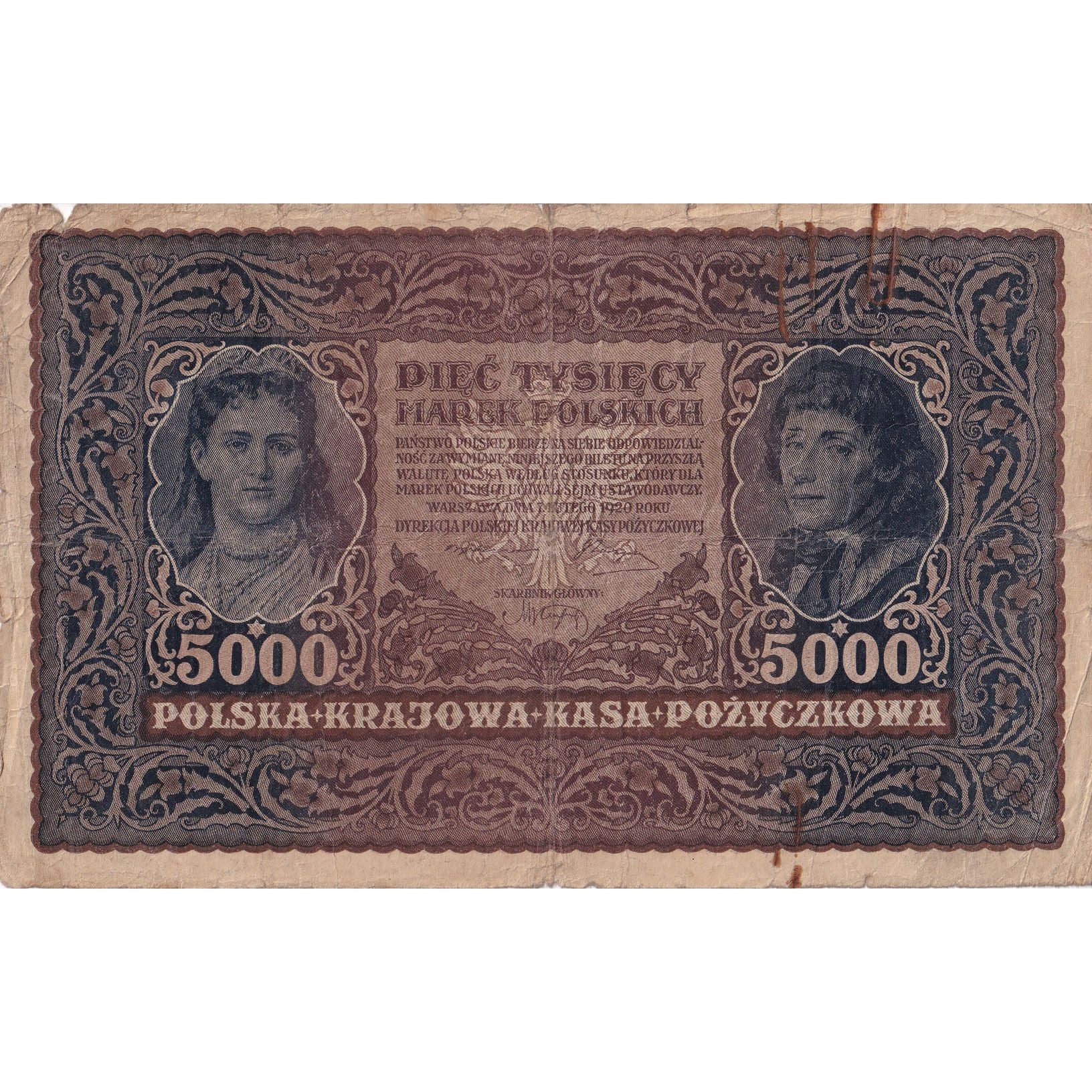 Polonia, 5000 Marek, 1920, KM:31, 1920-02-07, RC