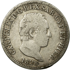 Münze, Italien Staaten, SARDINIA, Carlo Felice, 50 Centesimi, 1828, Torino, S