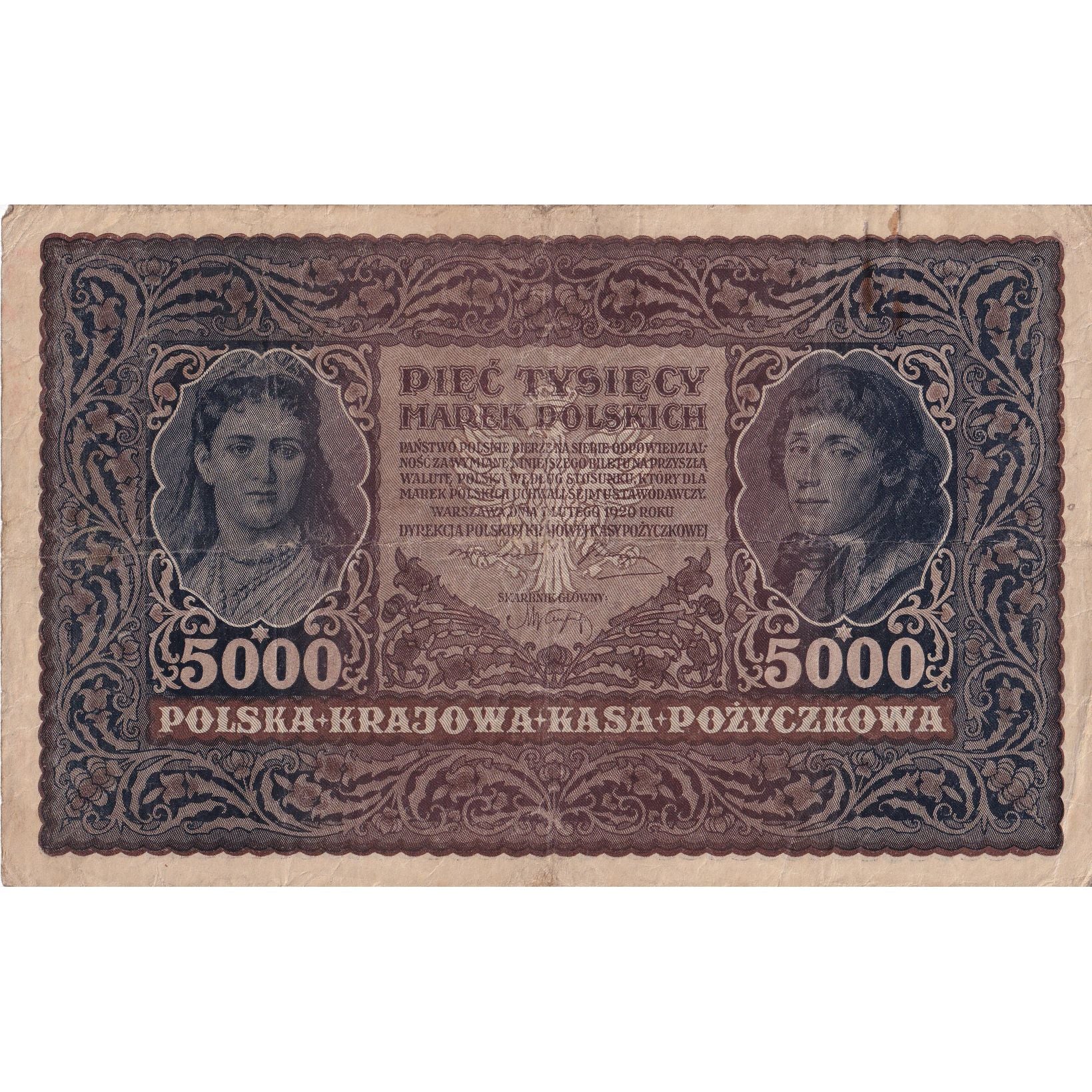 Billet, Pologne, 5000 Marek, 1920, 1920-02-07, KM:31, TB