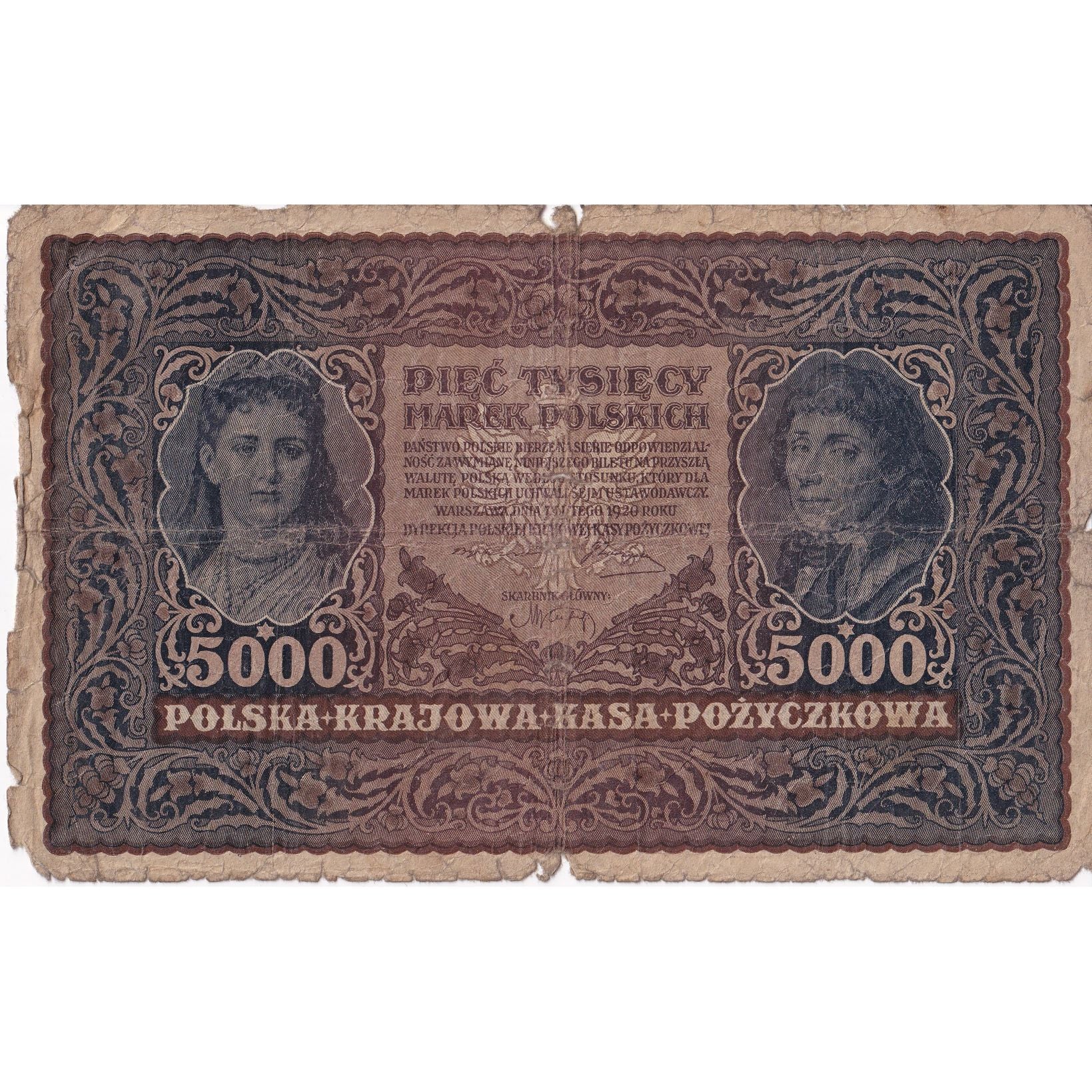 Billet, Pologne, 5000 Marek, 1920, 1920-02-07, KM:31, B