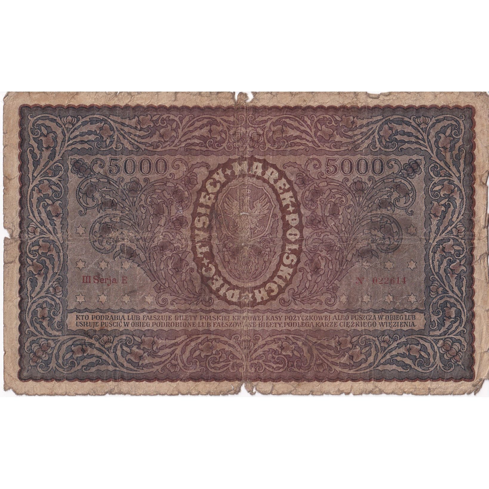 Billet, Pologne, 5000 Marek, 1920, 1920-02-07, KM:31, B