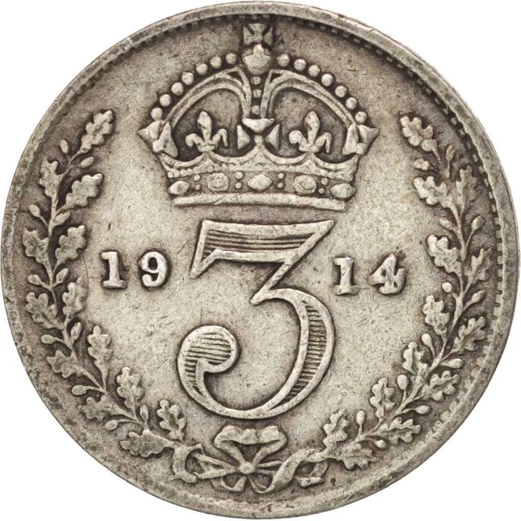 Great Britain, George V, 3 Pence, 1914, EF(40-45), Silver, KM:813