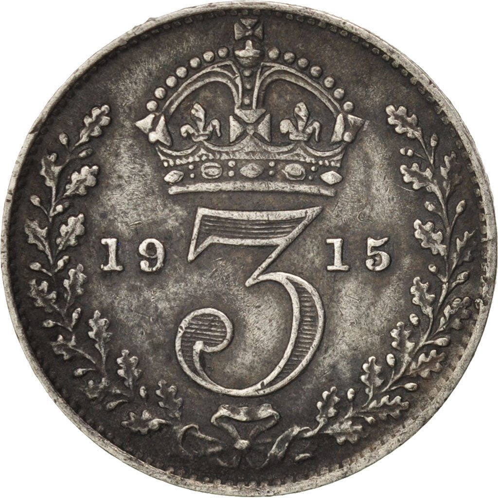 Great Britain, George V, 3 Pence, 1915, EF(40-45), Silver, KM:813