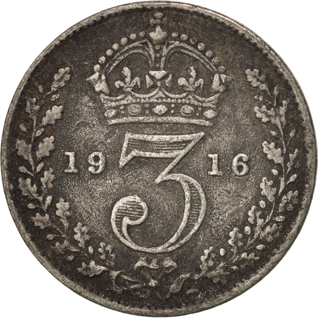 Great Britain, George V, 3 Pence, 1916, EF(40-45), Silver, KM:813
