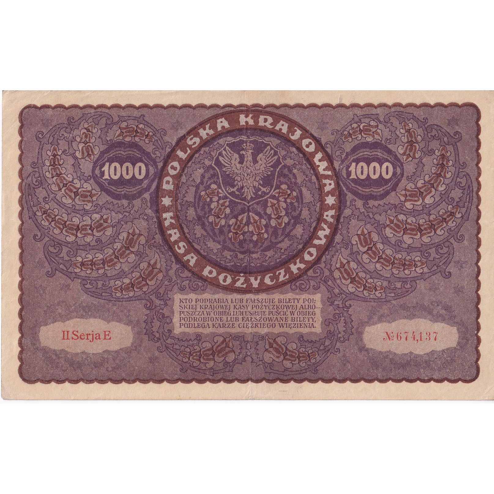 Billet, Pologne, 1000 Marek, 1919, 1919-08-23, KM:29, SUP