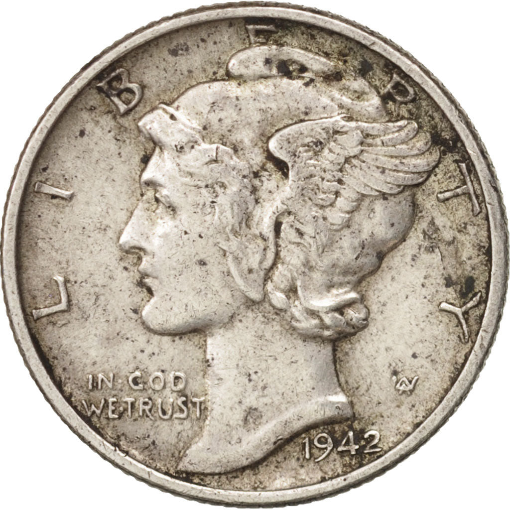 Moneta, Stati Uniti, Mercury Dime, Dime, 1942, U.S. Mint, Philadelphia, BB+