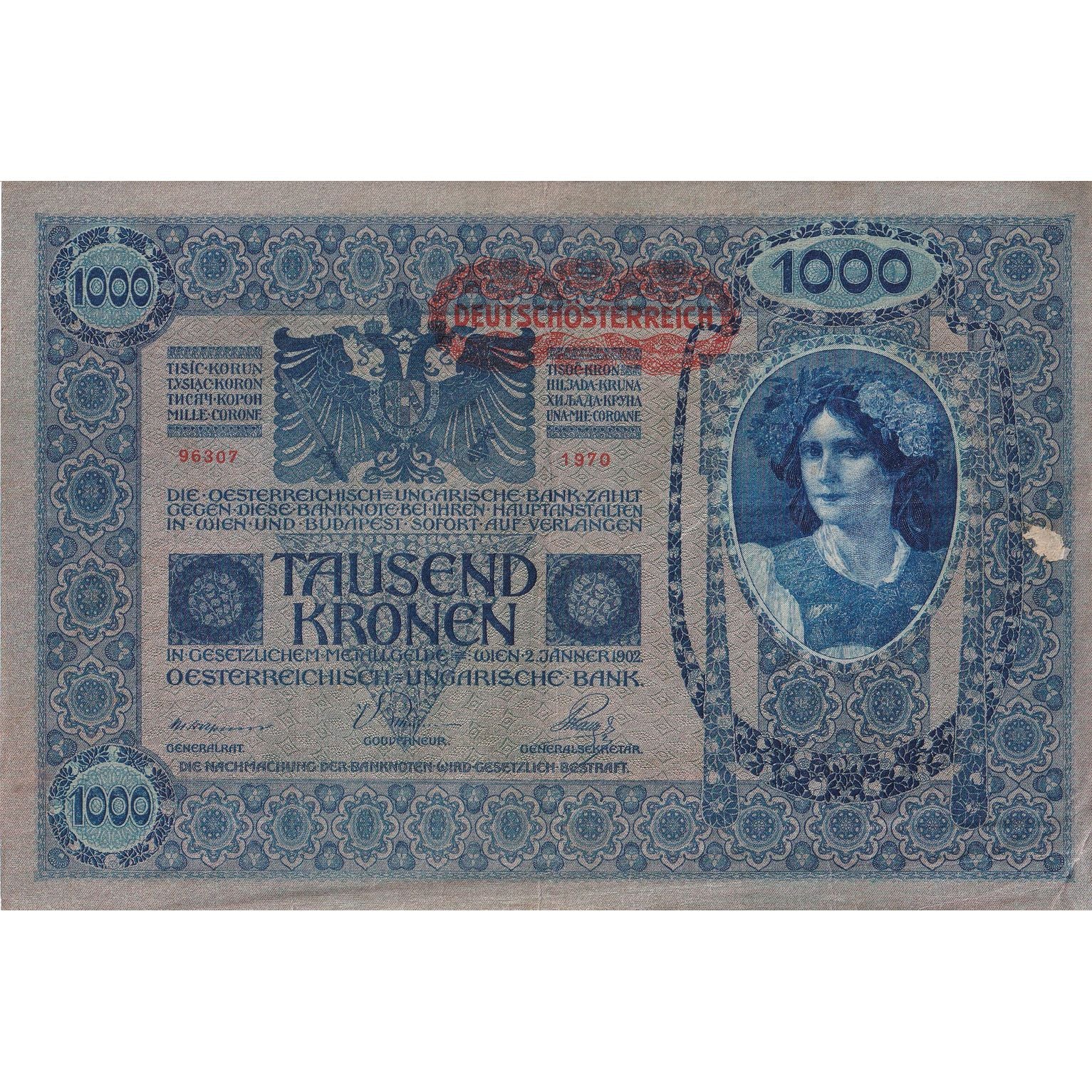 Banknote, Austria, 1000 Kronen, 1902, KM:61, VF(20-25)
