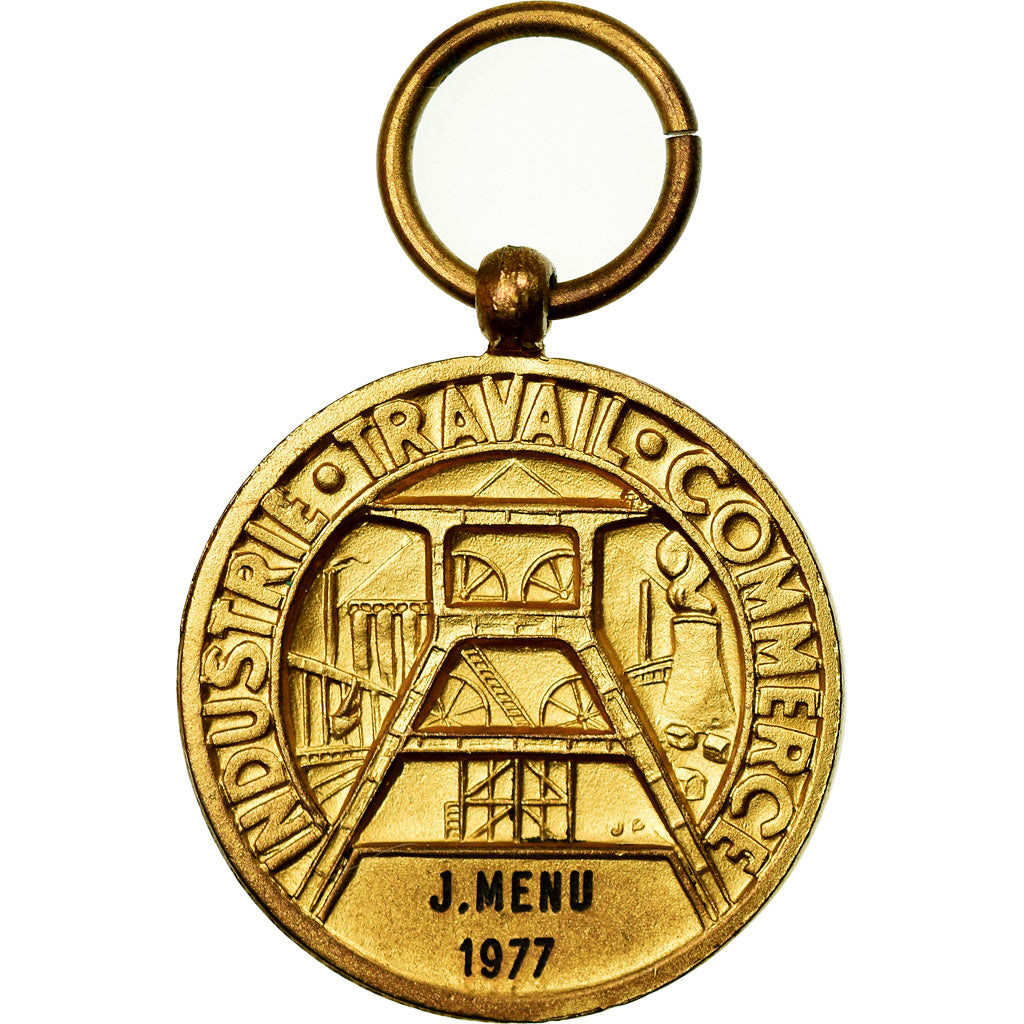 France, Mines, Industrie Travail Commerce, Médaille, 1977, Excellent Quality