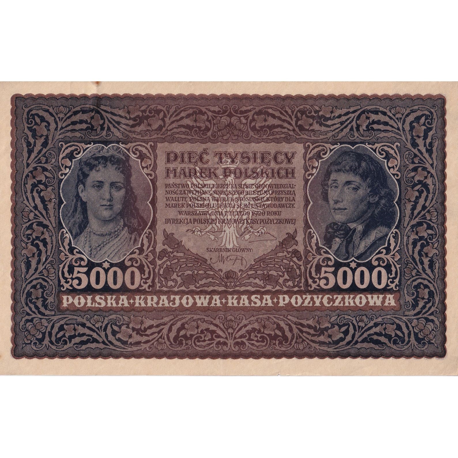 Banknote, Poland, 5000 Marek, 1920, 1920-02-07, KM:31, EF(40-45)