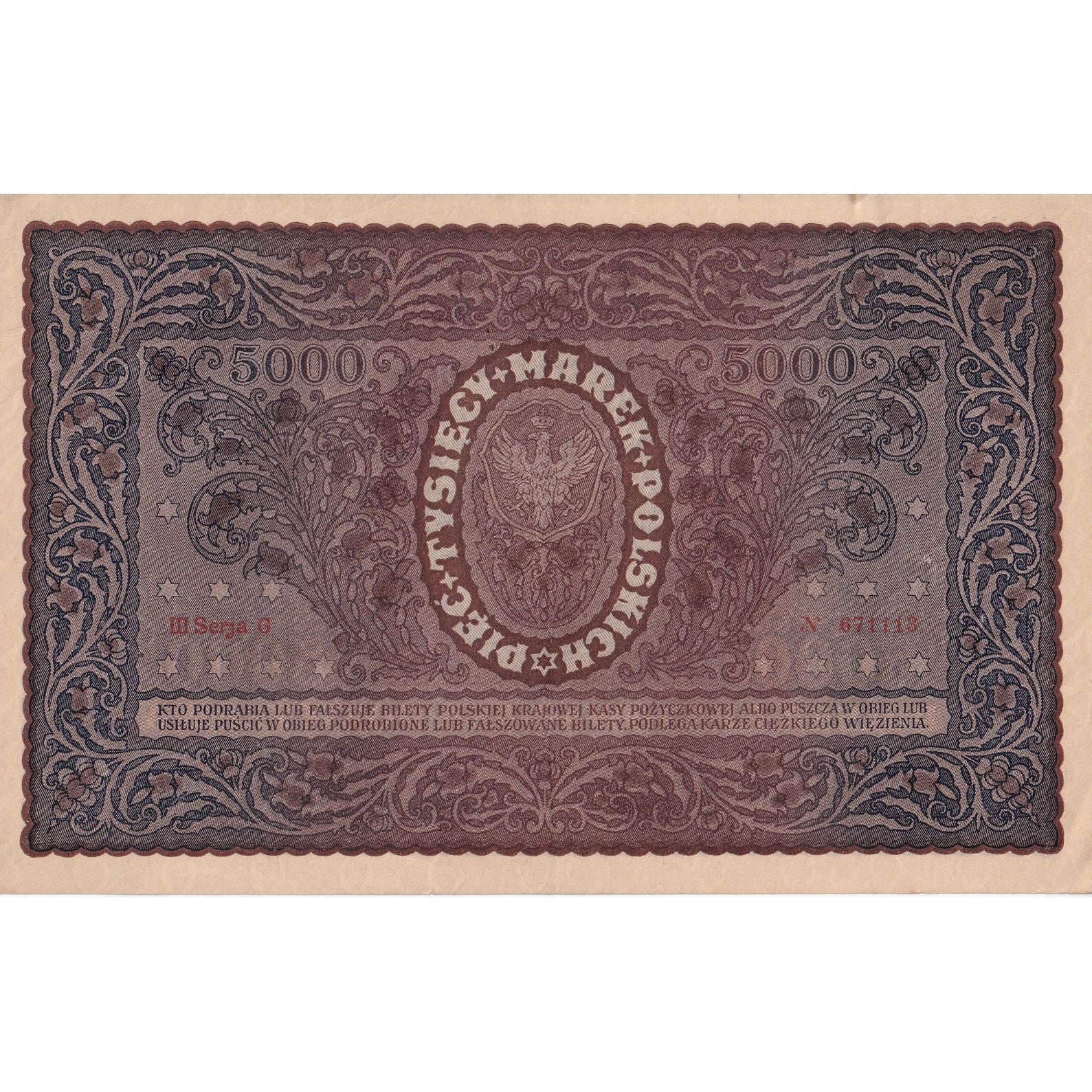 Banconote, Polonia, 5000 Marek, 1920, 1920-02-07, KM:31, BB