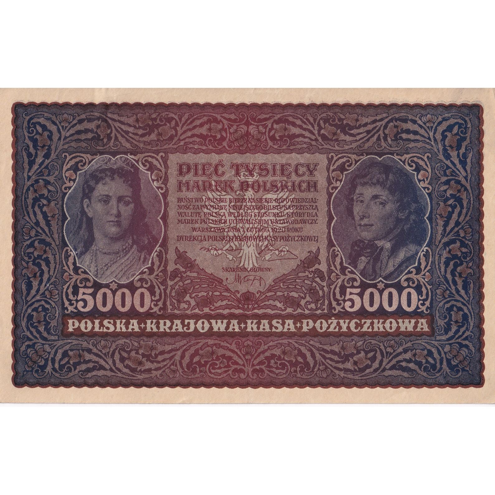 Banknote, Poland, 5000 Marek, 1920, 1920-02-07, KM:31, AU(55-58)