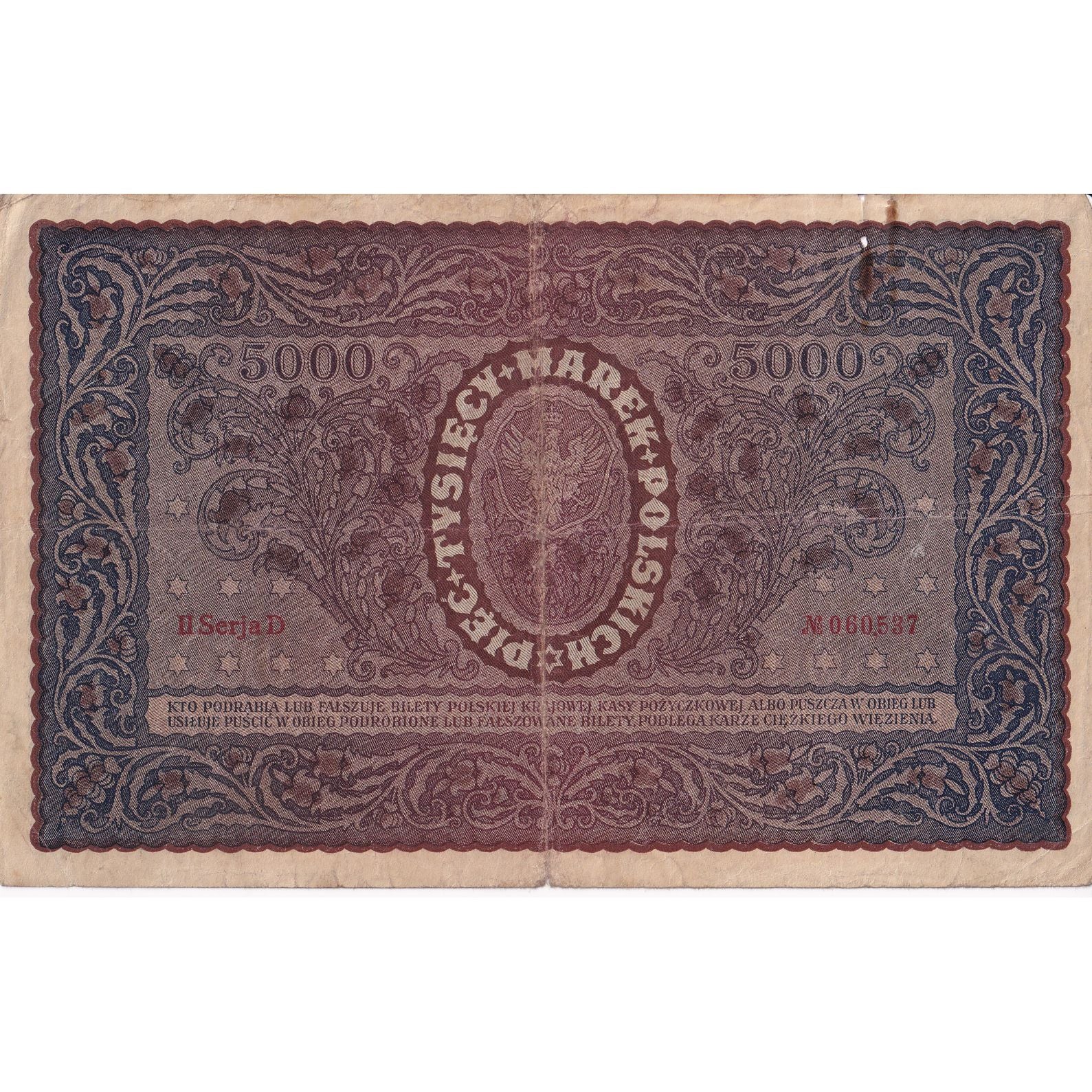 Billet, Pologne, 5000 Marek, 1920, 1920-02-07, KM:31, TB