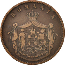 Romania, Carol I, 10 Bani, 1867, Heaton, EF(40-45), Copper, KM:4.1