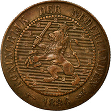 Coin, Netherlands, William III, 2-1/2 Cent, 1886, Utrecht, AU(50-53), Bronze