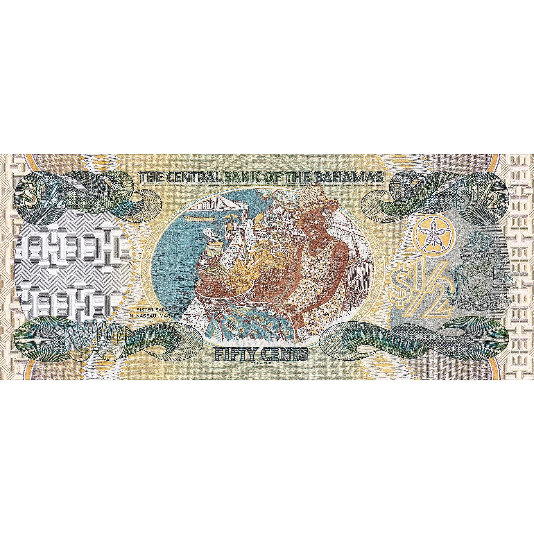 Banknote, Bahamas, 1/2 Dollar, 2001, KM:68, UNC(65-70)