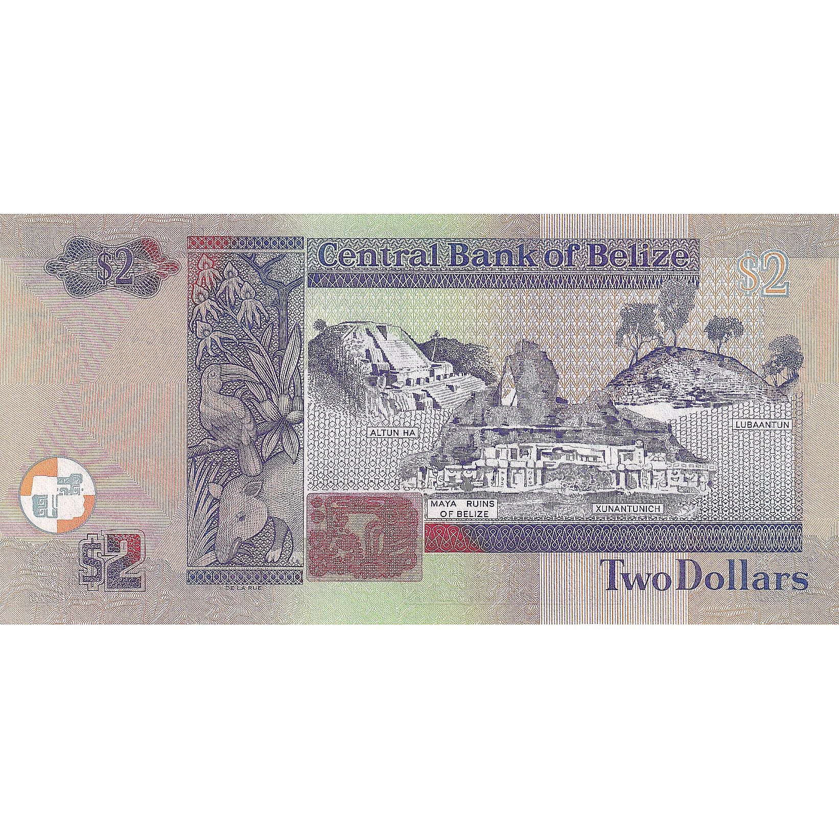Banknote, Belize, 2 Dollars, 2003-2010, 2003-06-01, KM:66a, UNC(65-70)
